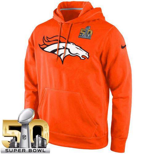 Men's Denver Broncos Nike Orange Super Bowl 50 KO Logo Essential Hoodie